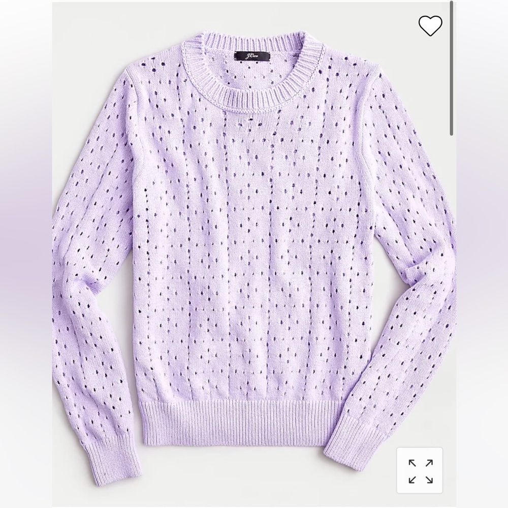 LIKE NEW J. Crew Point Sur allover pointelle crewneck sweater